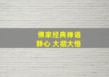 佛家经典禅语静心 大彻大悟